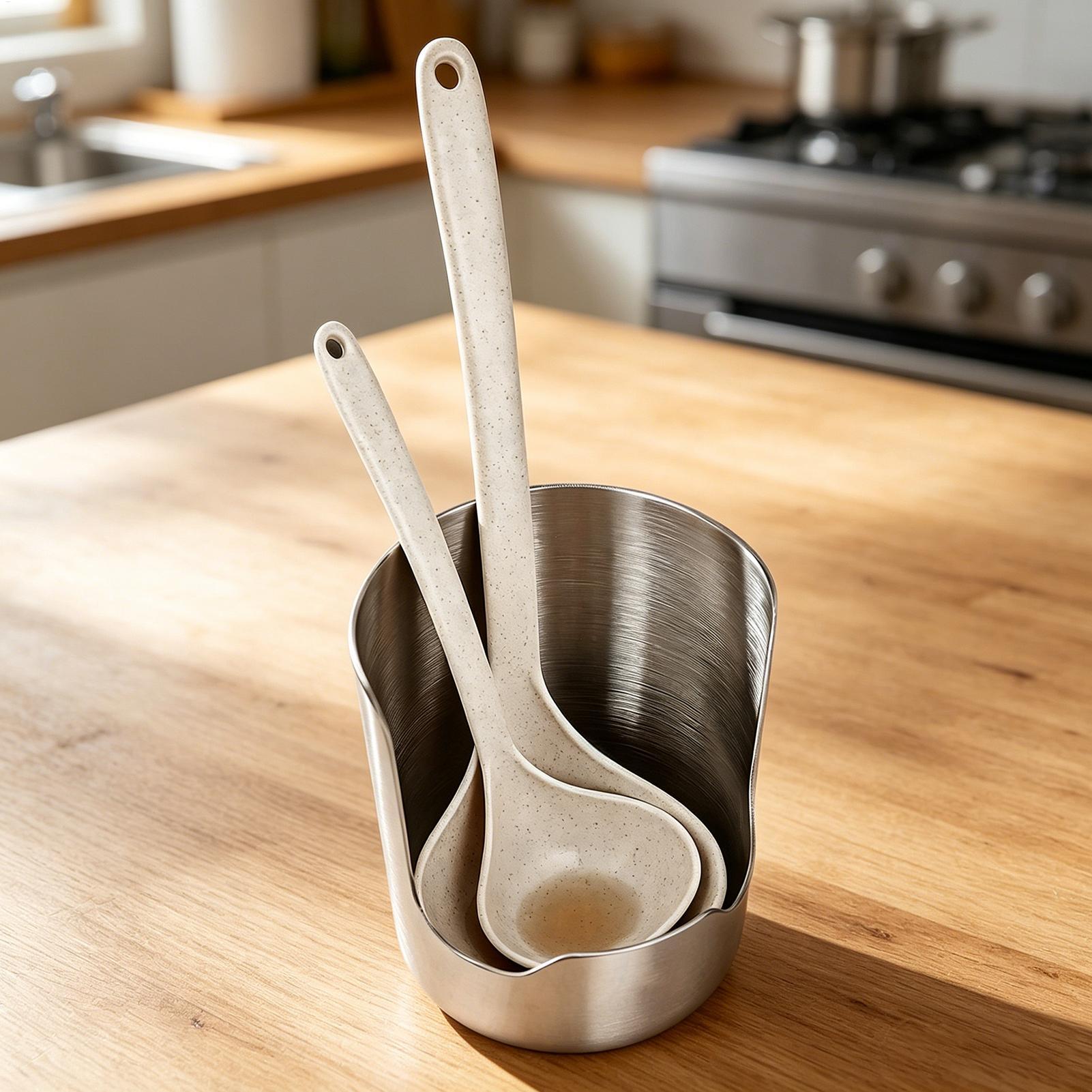 Home Cooking Meals - Support de Cuillères en Acier Inoxydable,