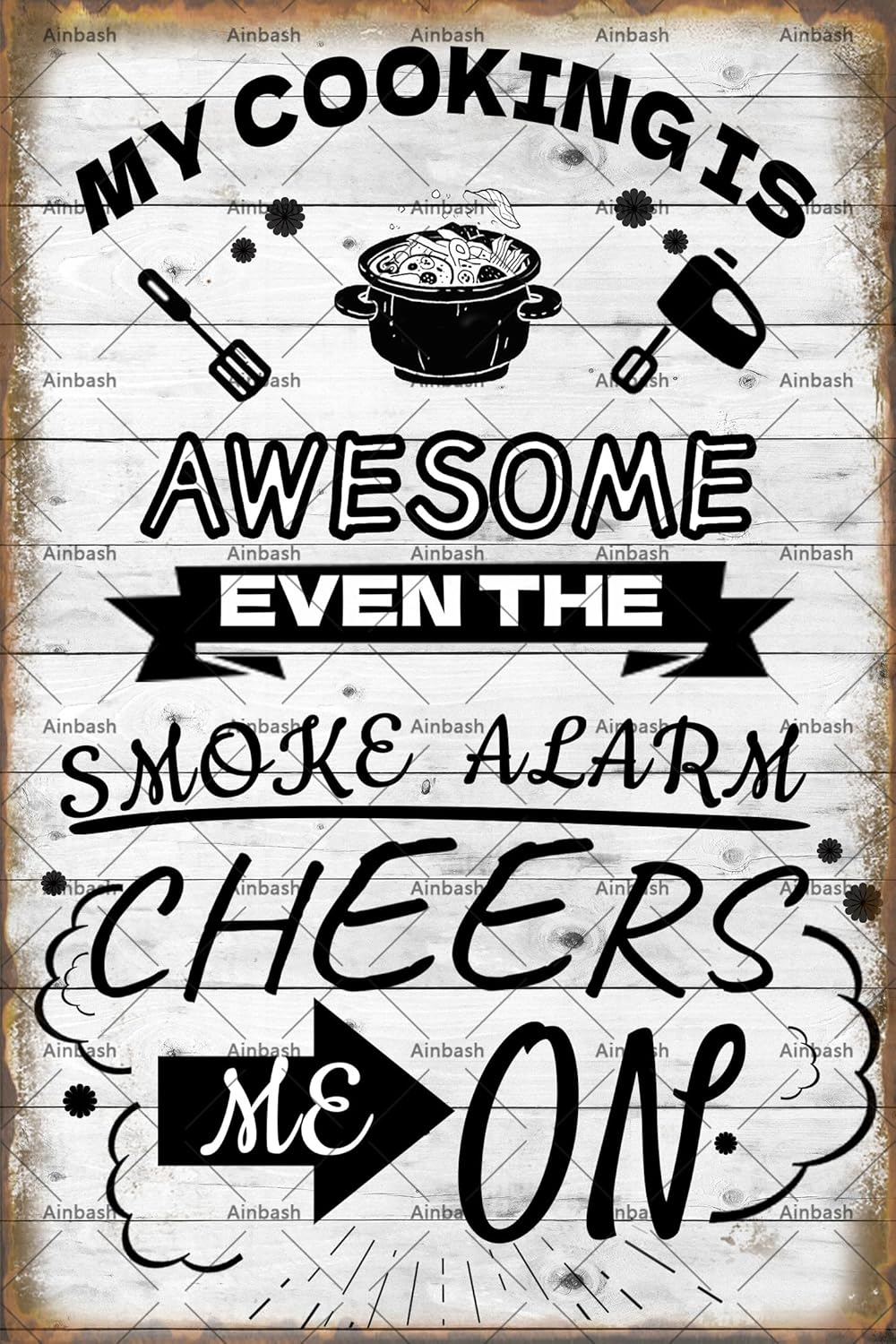 Home Cooking Quotes - Plaque en métal amusante « Ma
