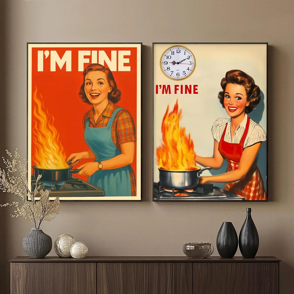 Home Cooking Quotes - Affiche murale HD rétro pour cuisine,