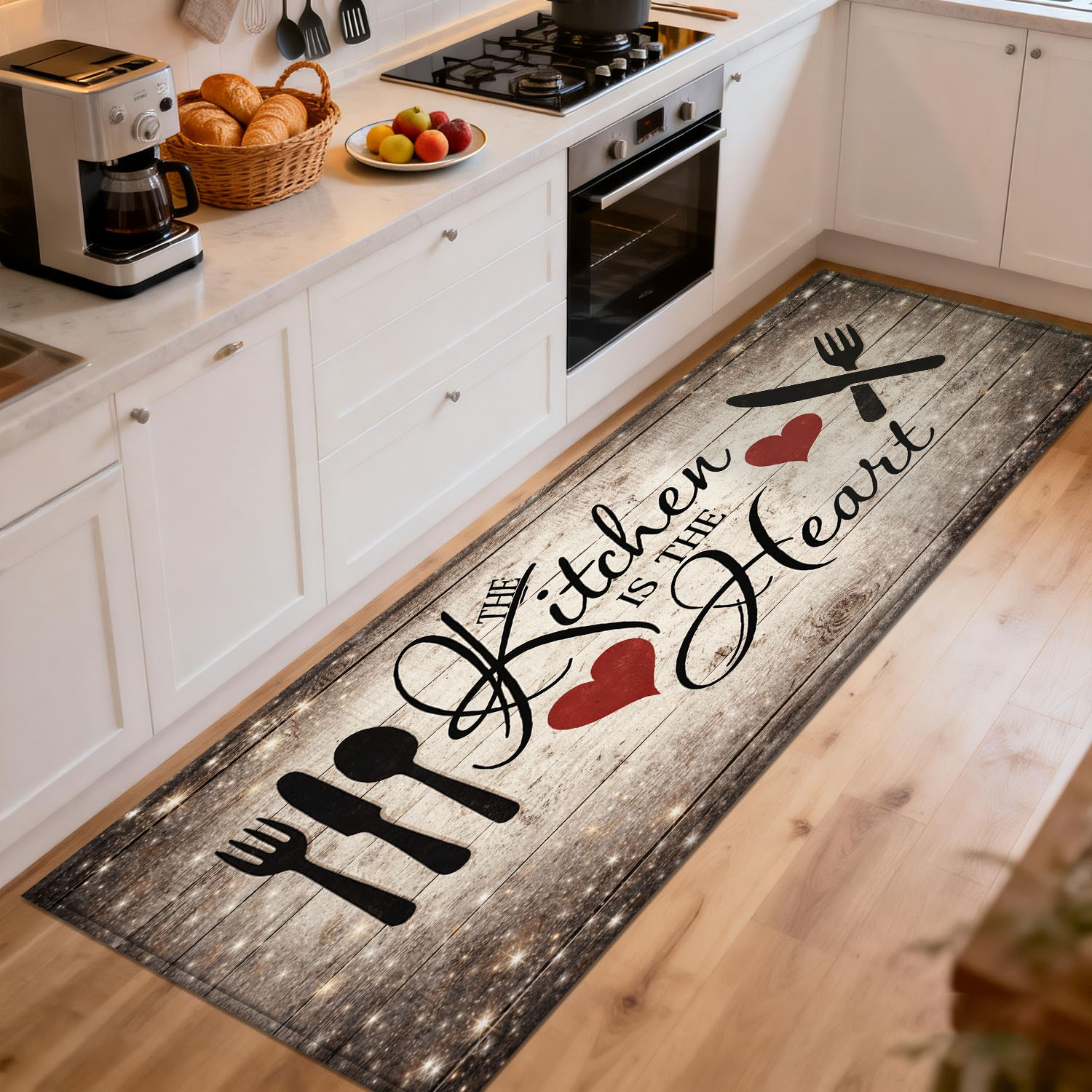 Home Cooking Quotes - Tapis de sol rustique en bois